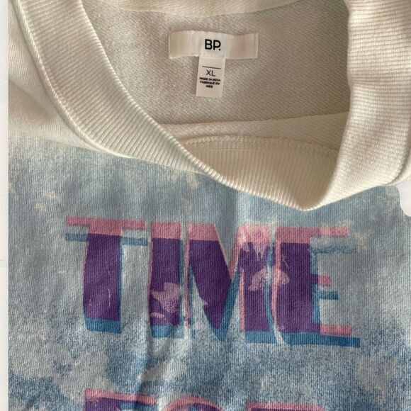 NWOT B.P. Women's Sweatshirt Crew Neck Time for Growth - Size XL - White - Picture 4 of 4